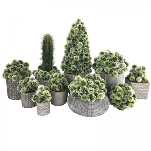 Umělé kaktusové koule v dekorativní hrnce sukulentní dekorace pro domácnosti nebo kanceláře